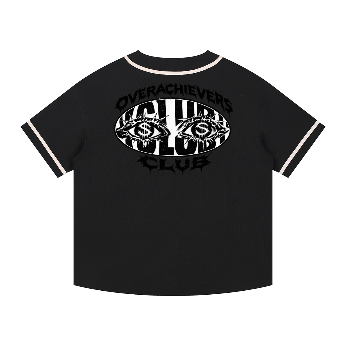 Overachievers Club' Contrast Piped Button-Up Jersey