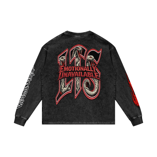 Acid Wash Oversize Long Sleeve T-Shirt