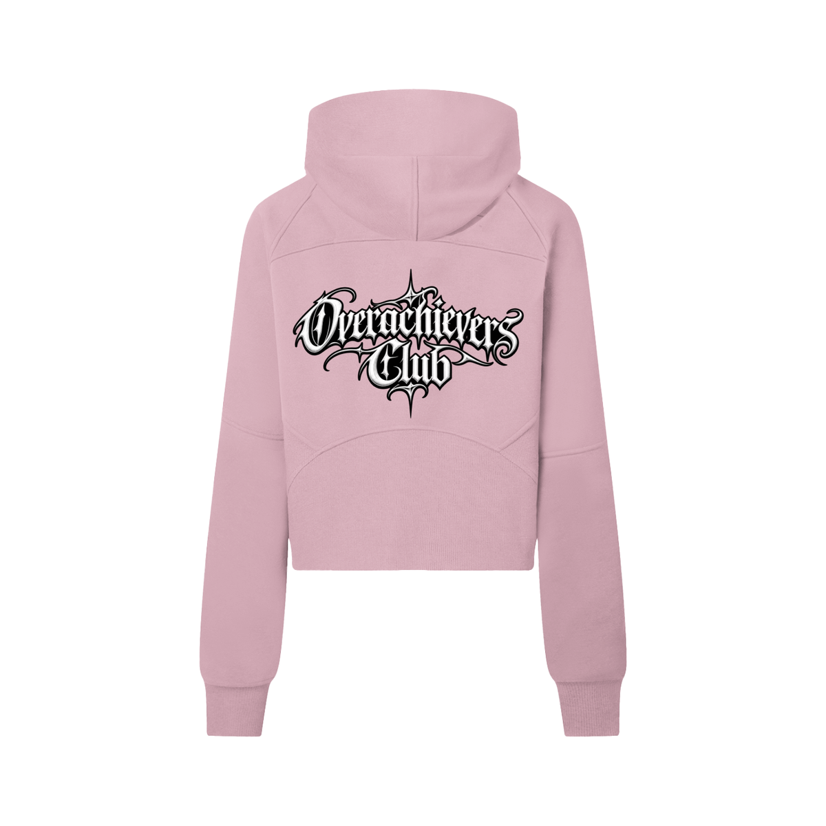 Overachievers Club' Cropped Half-Zip Hoodie