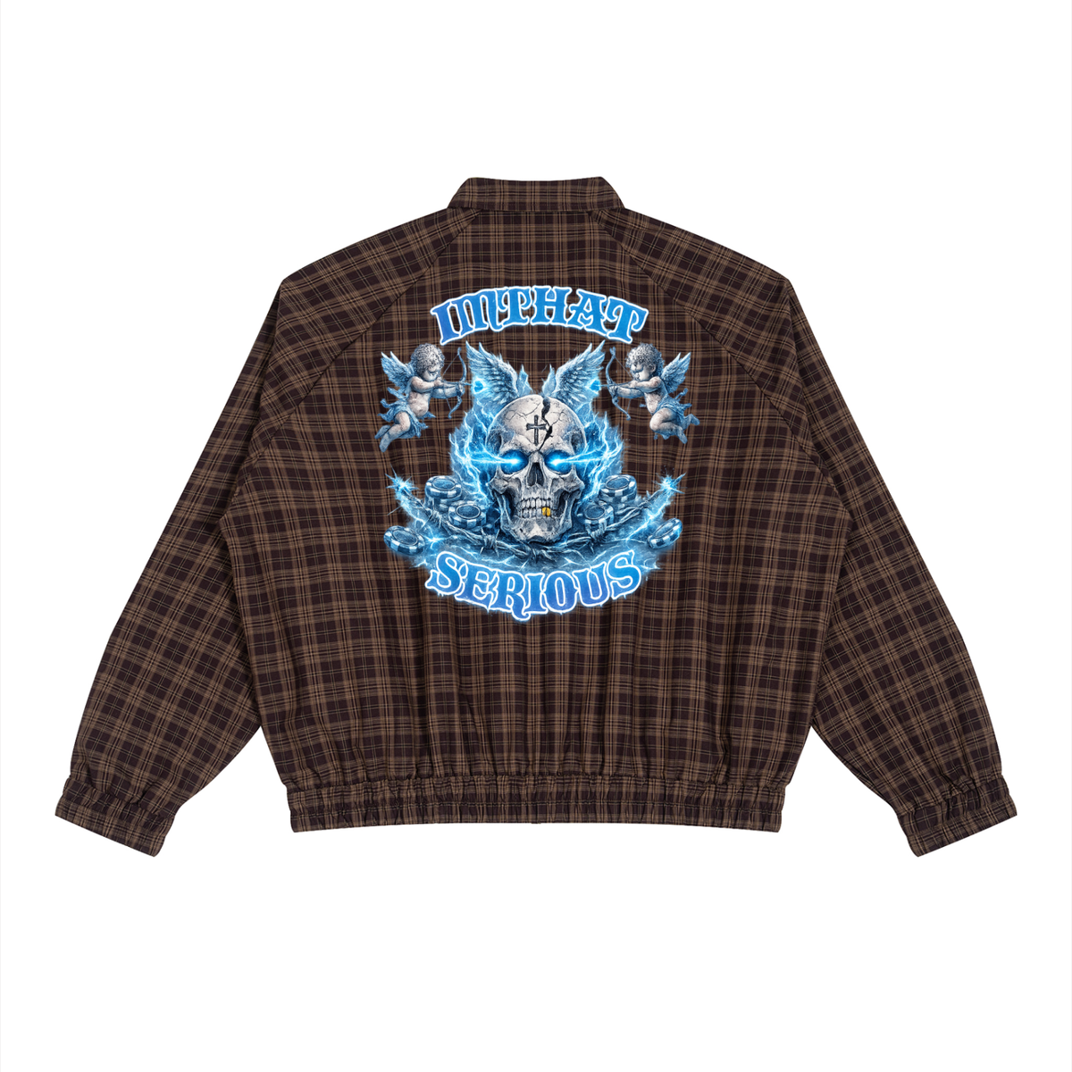 Serious Heartbreaker’ Plaid Full-Zip Track Jacket