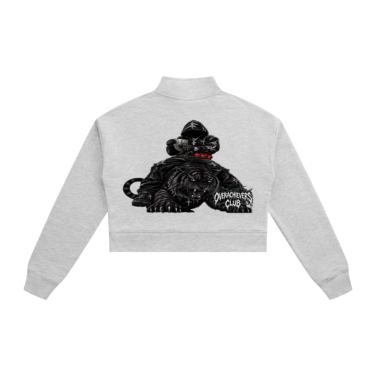 Overachievers Club' Women's Crop Quarter-Zip Sweatshirt