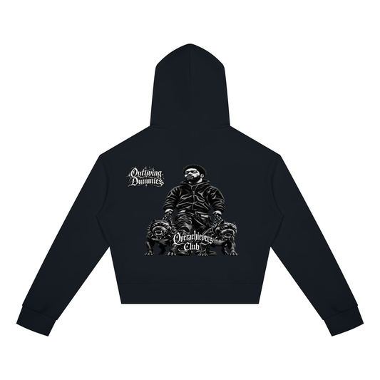 Overachievers Club' Women's Crop Full Zip Hoodie