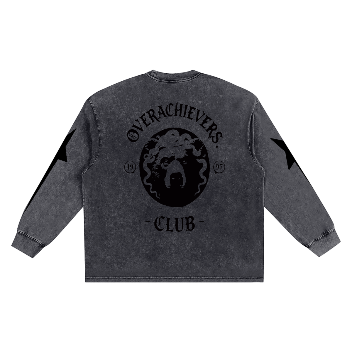 Overachievers Club' Snow Washed Frayed Edge Tee