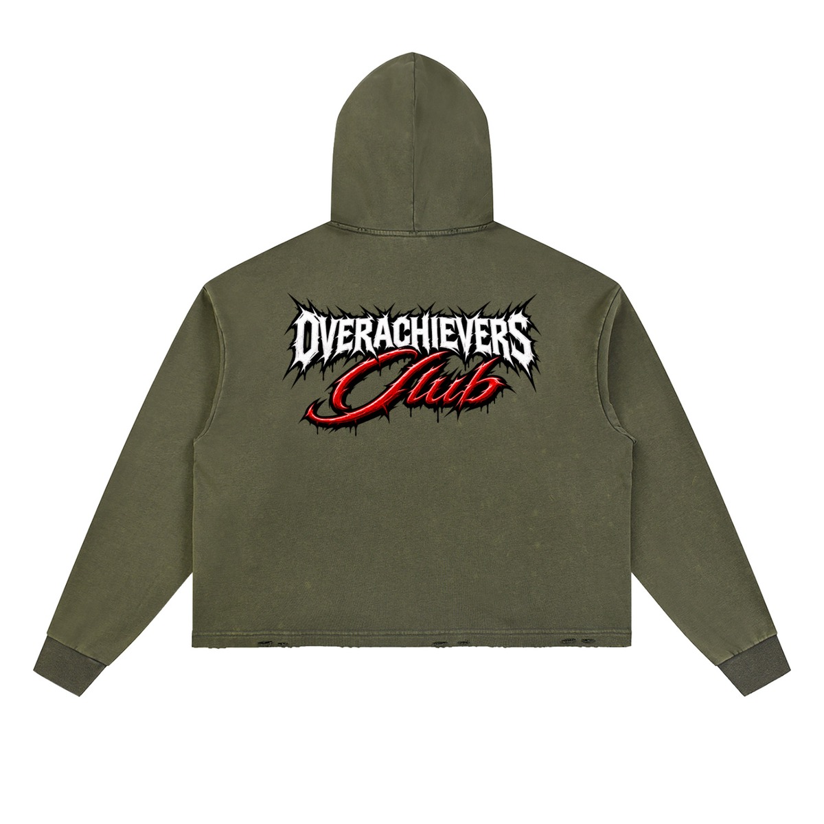 Nas' Vintage Washed Frayed-Hem Hoodie