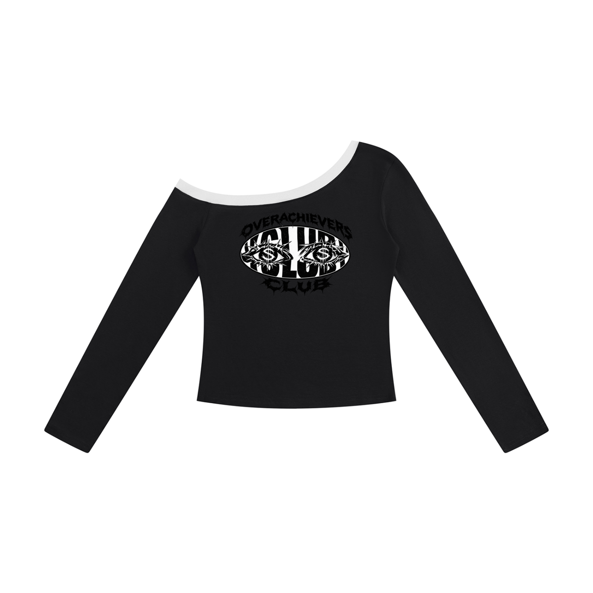 Overachievers Club' Women’s Color Block Off-the-Shoulder T-Shirt