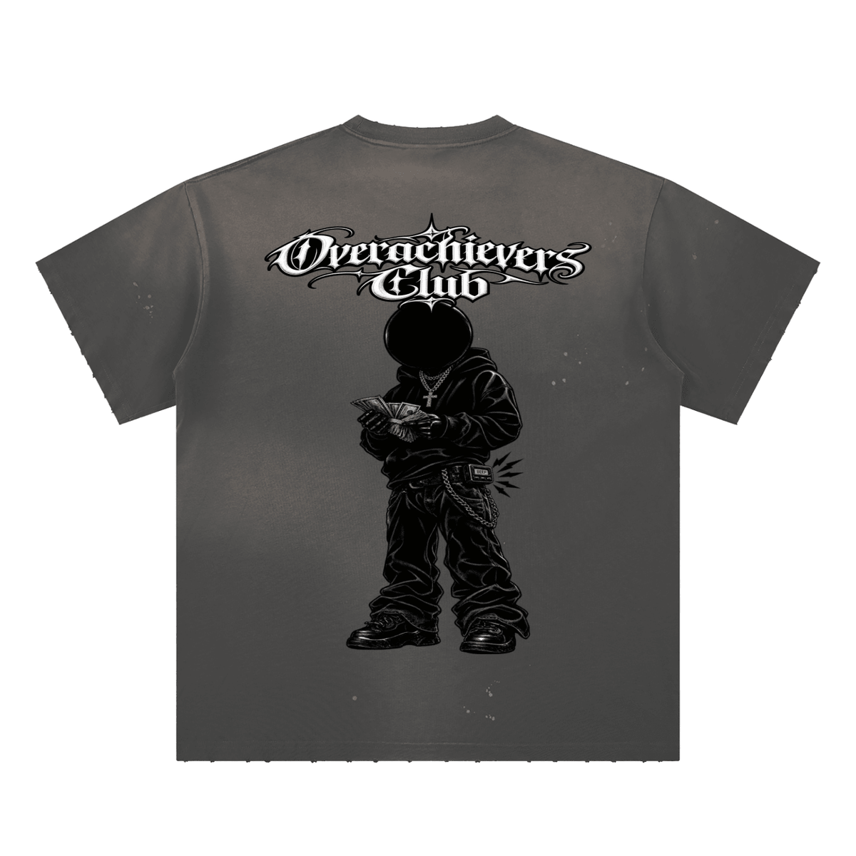 Overachievers Club' Hand-Frayed Sunfade Paint Splatter T-Shirt - ImThatSerious
