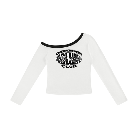 Overachievers Club' Women’s Color Block Off-the-Shoulder T-Shirt