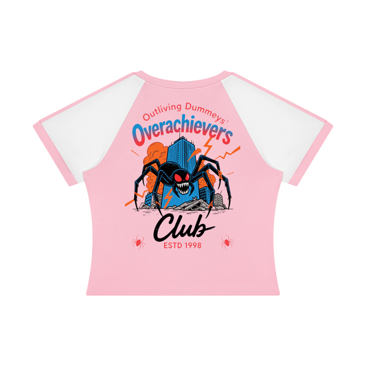 Overachievers Club' Women’s Slim Raglan Color Block T-Shirt