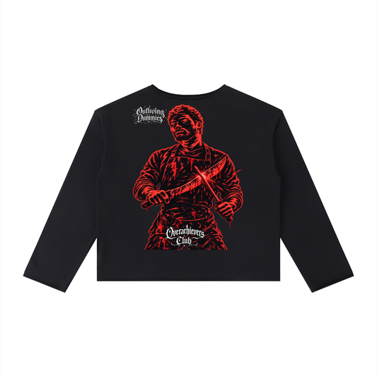 Overachievers Club' Women's Raw Hem Long Sleeve T-Shirt & Sweatpant
