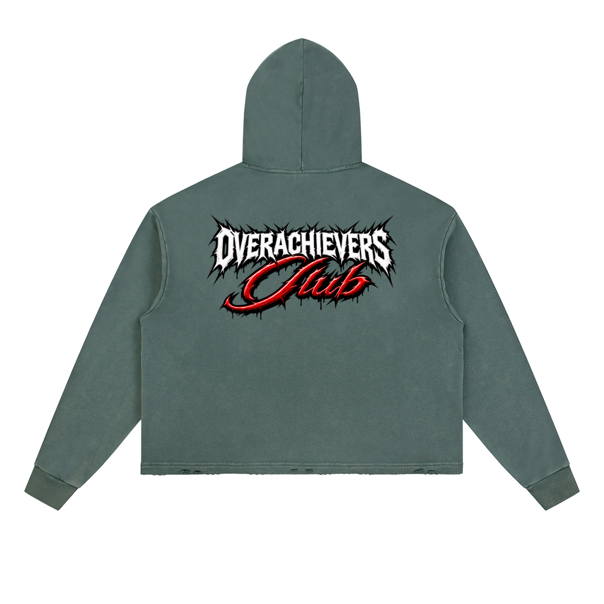 Nas' Vintage Washed Frayed-Hem Hoodie