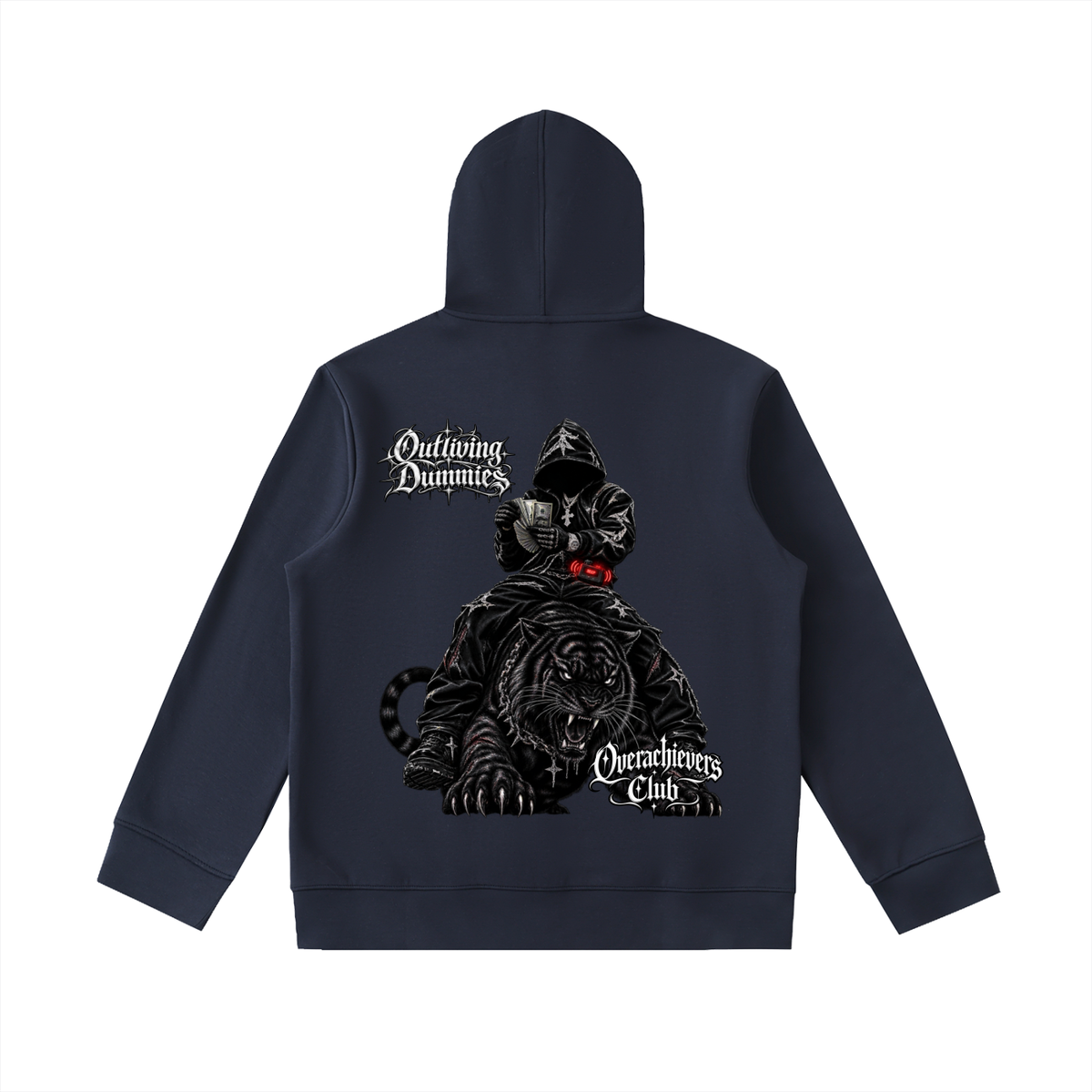 Overachievers Club' High Neck  Zip-Up Hoodie, Sweatpant & Sweatshirt Fit