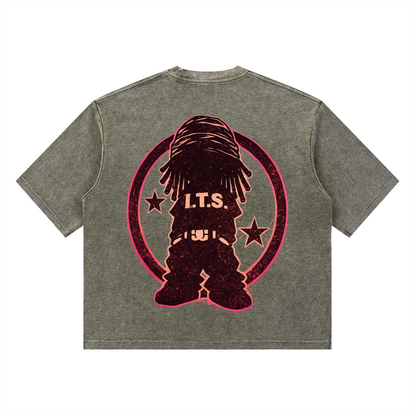 Unisex Mineral Wash Waffle Boxy T-Shirt