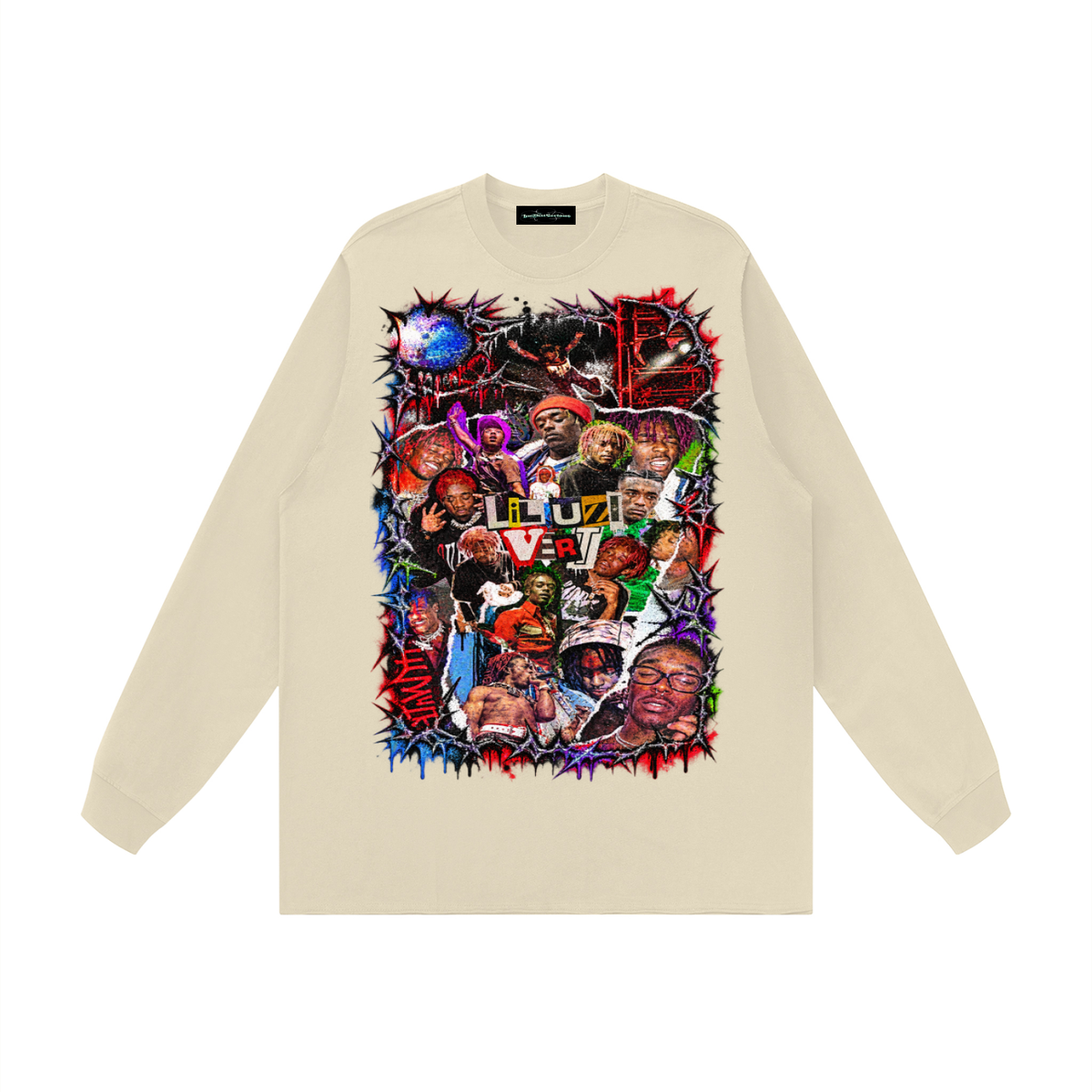 Uzi' Raw Hem Long Sleeve T-Shirt