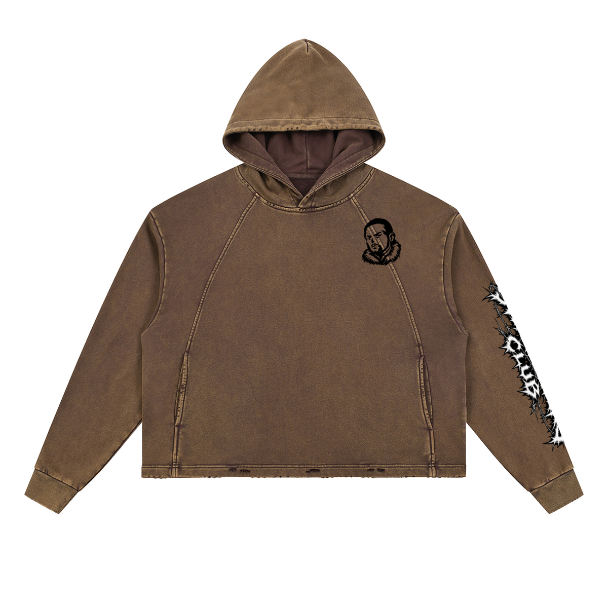 Overachievers Club' Vintage Washed Frayed-Hem Hoodie