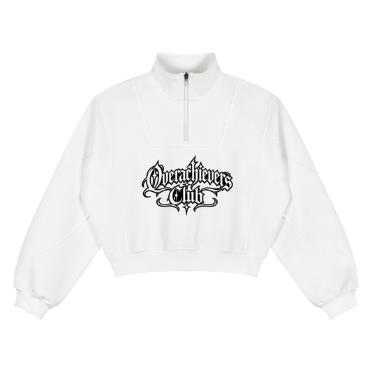 Overachievers Club' Women’s Loose Fleece Quarter-Zip Sweatshirt