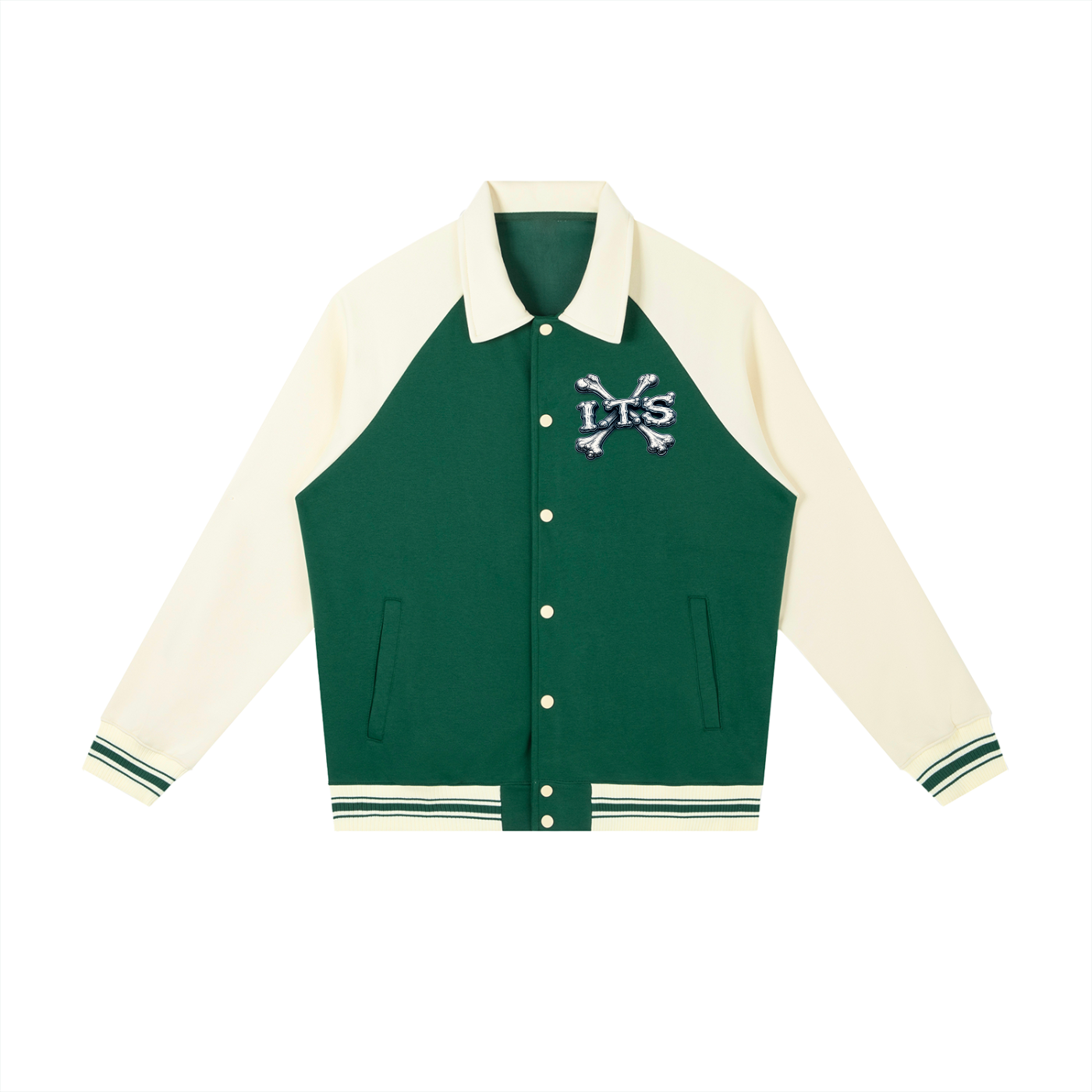 Bones' Contrast Sleeve Baseball Jacket Fit