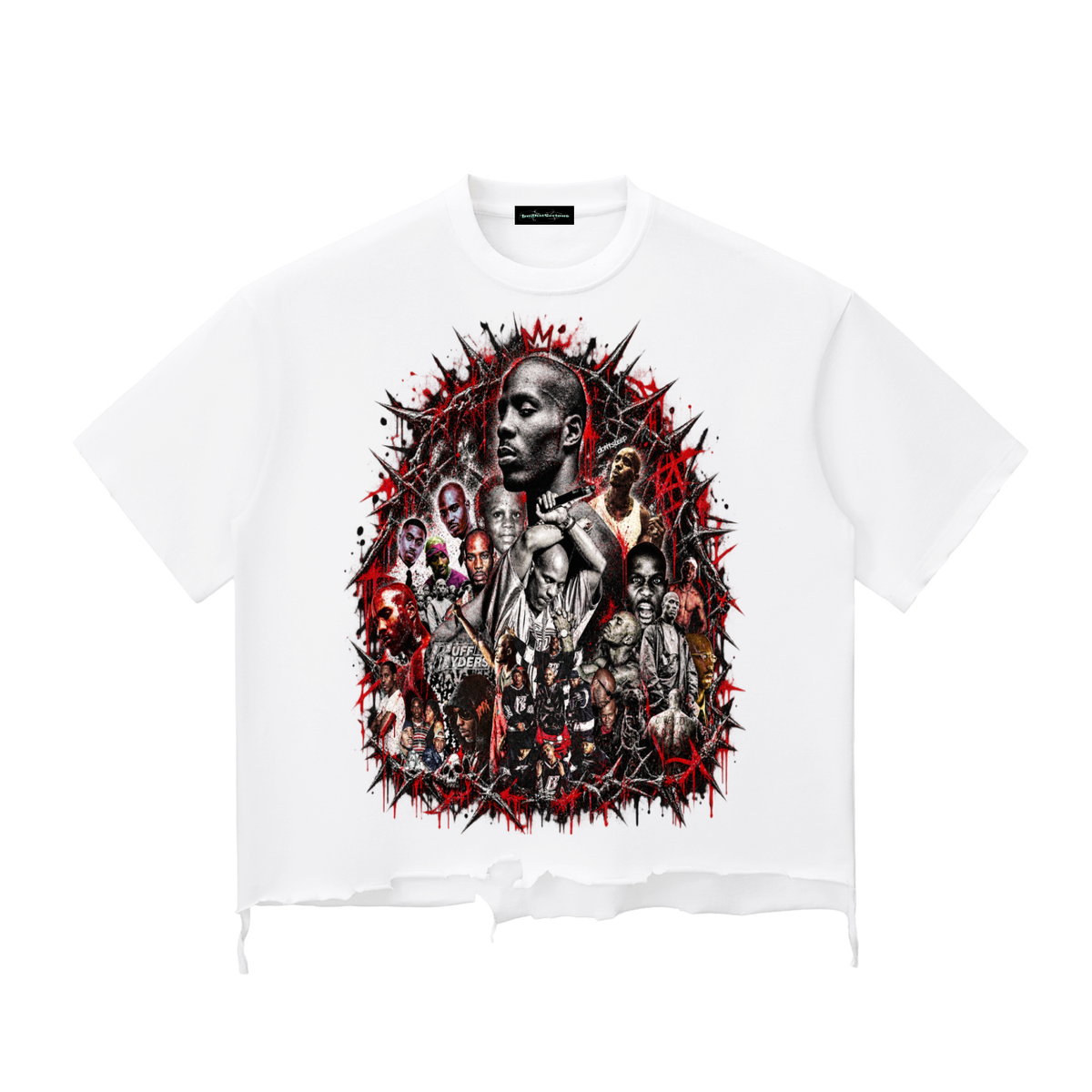 X' Snow Wash Raw-Hem Boxy T-shirt