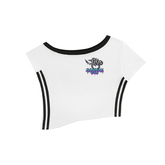 Women's Color Block Off-the-Shoulder T-Shirt