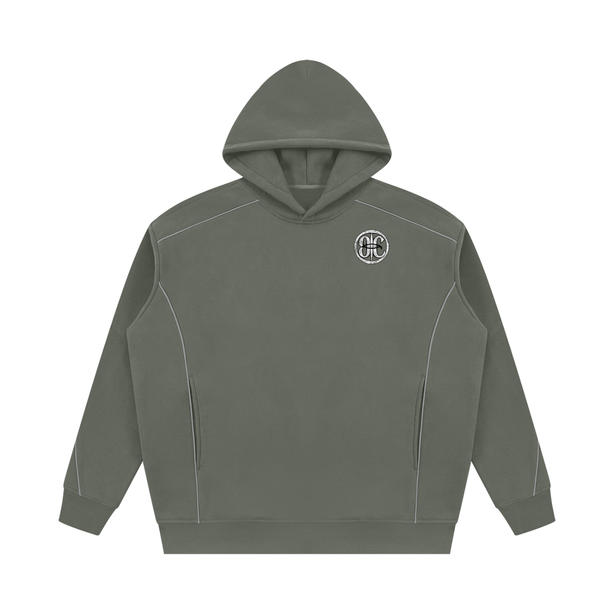 Overachievers Club' Oversized Piping Fleece Hoodie & Sweatpant