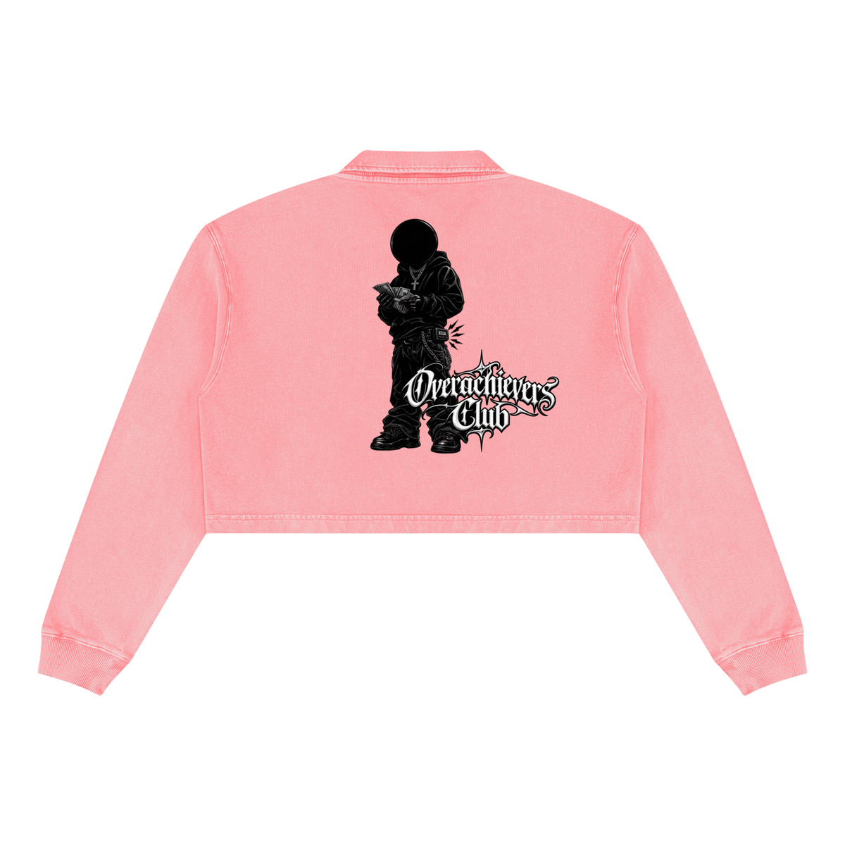 Overachievers Club' Women’s Vintage Wash Crop Sweatshirt & Flared Sweatpants
