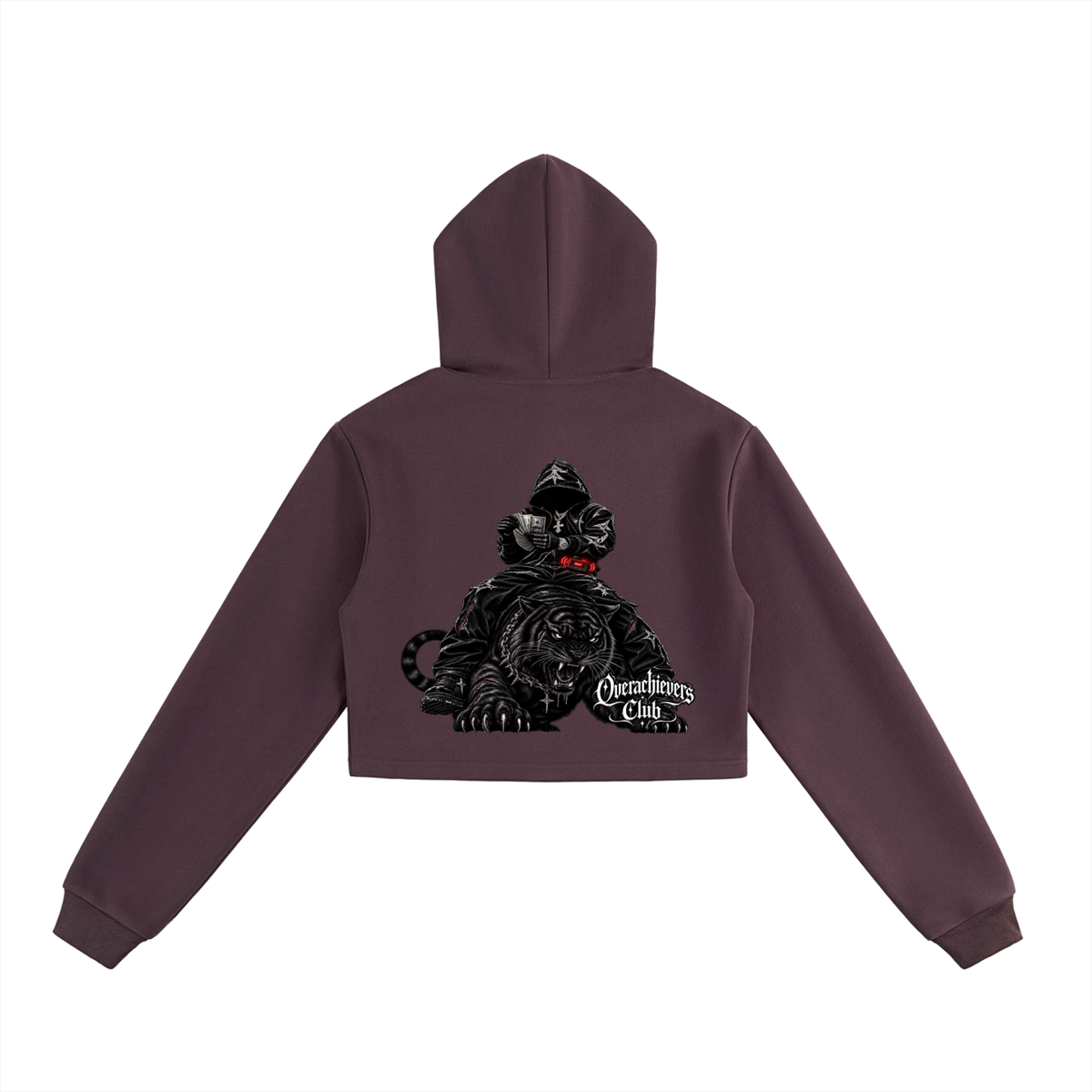 Overachievers Club' Cropped Zip-Up Hoodie & Sweatpants
