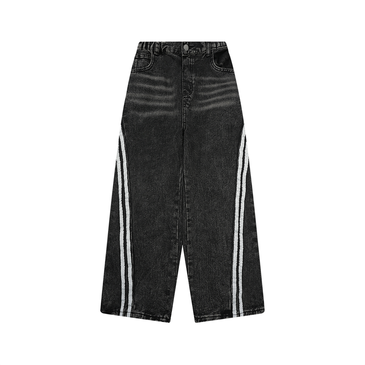 Jeans para niños con lavado vintage y franja lateral