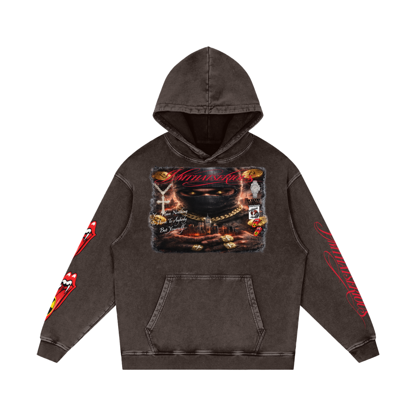 Snow Washed Loose Cotton Hoodie