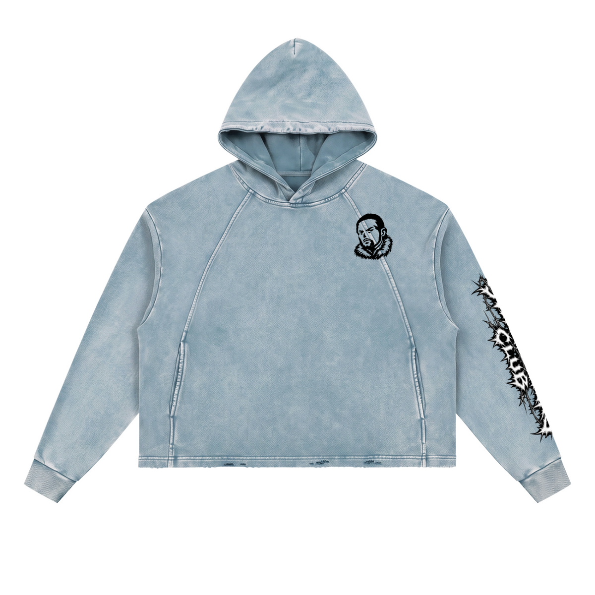 Overachievers Club' Vintage Washed Frayed-Hem Hoodie