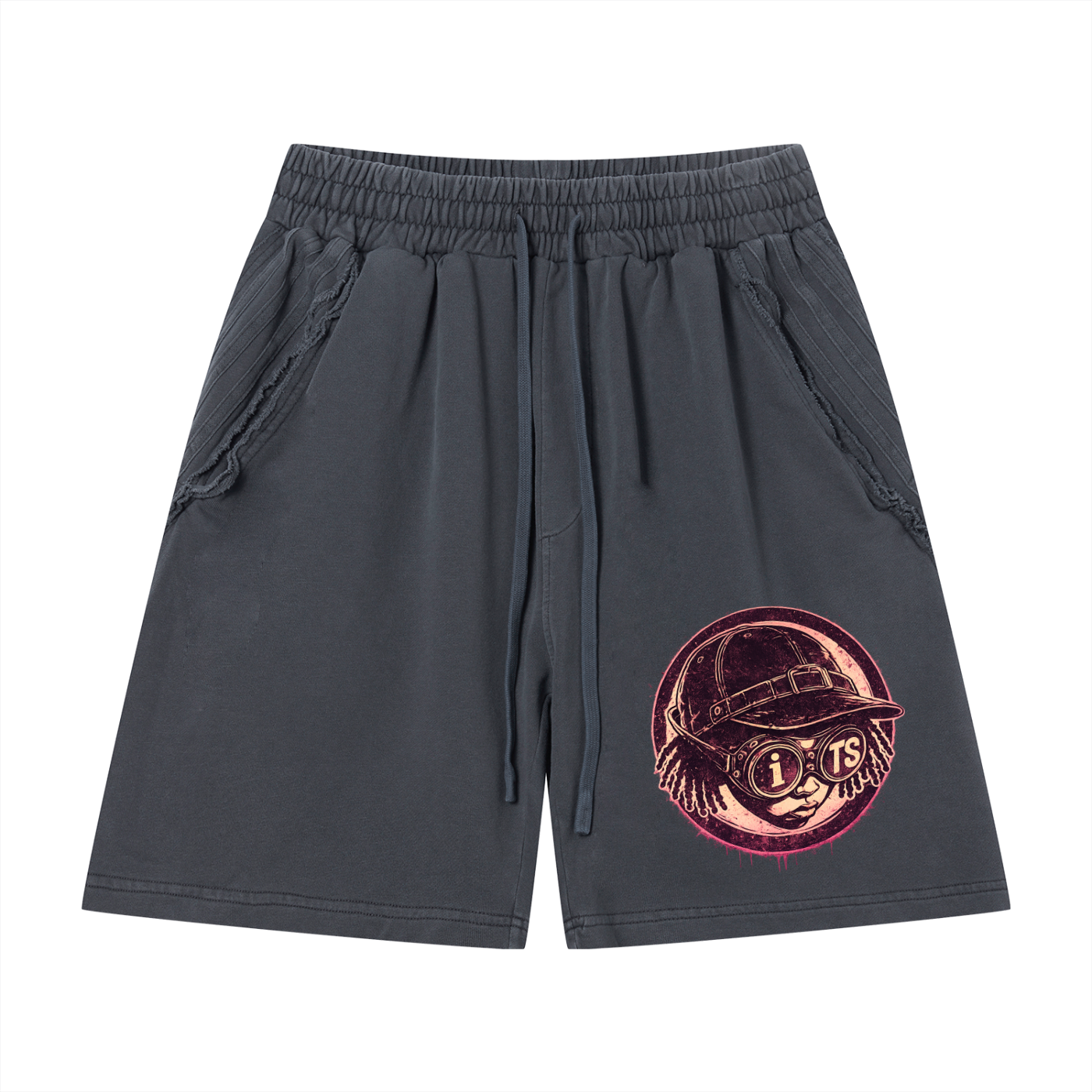 Unisex Vintage Wash Raw Edge Shorts