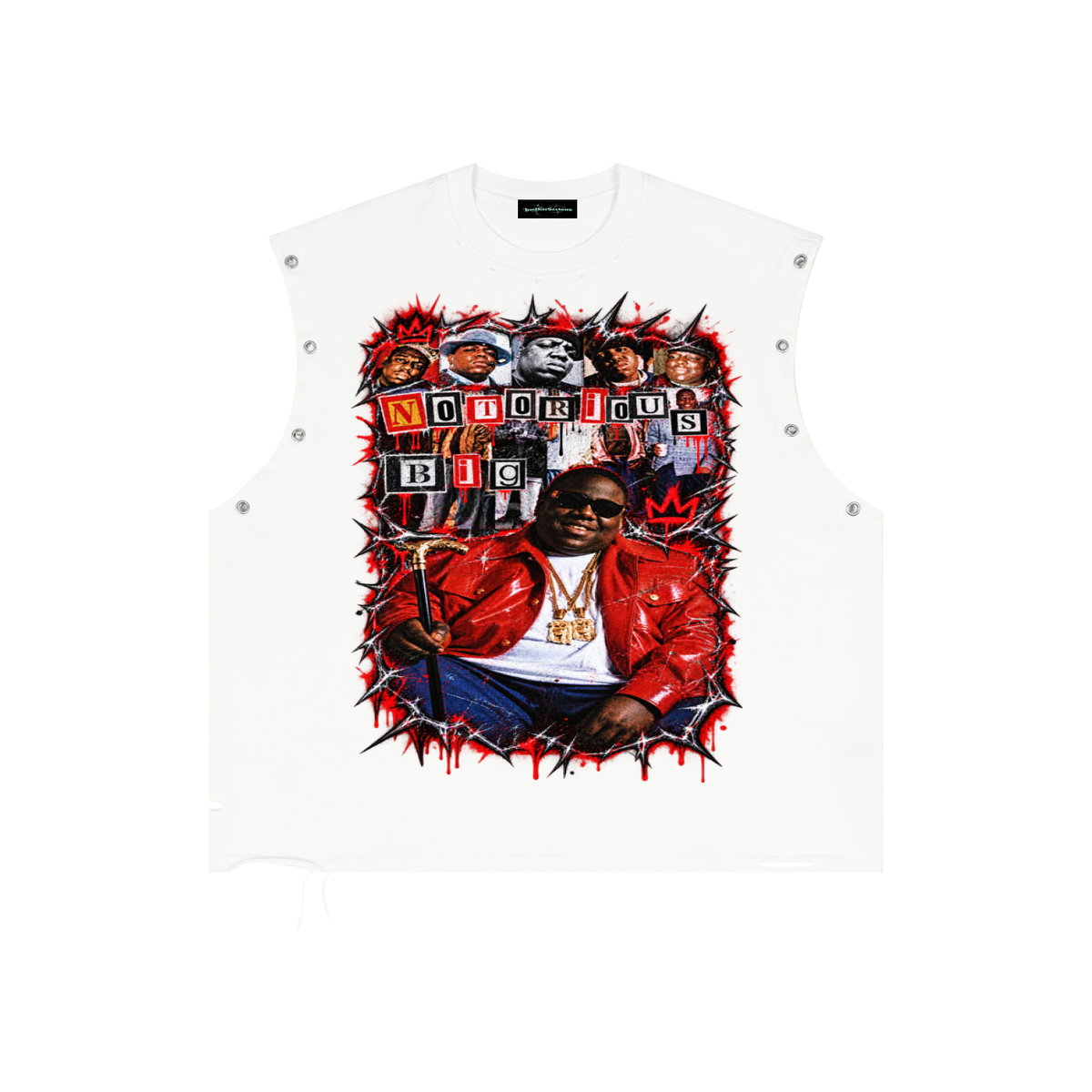 Biggie' Distressed Grommet Eyelet Tank Top