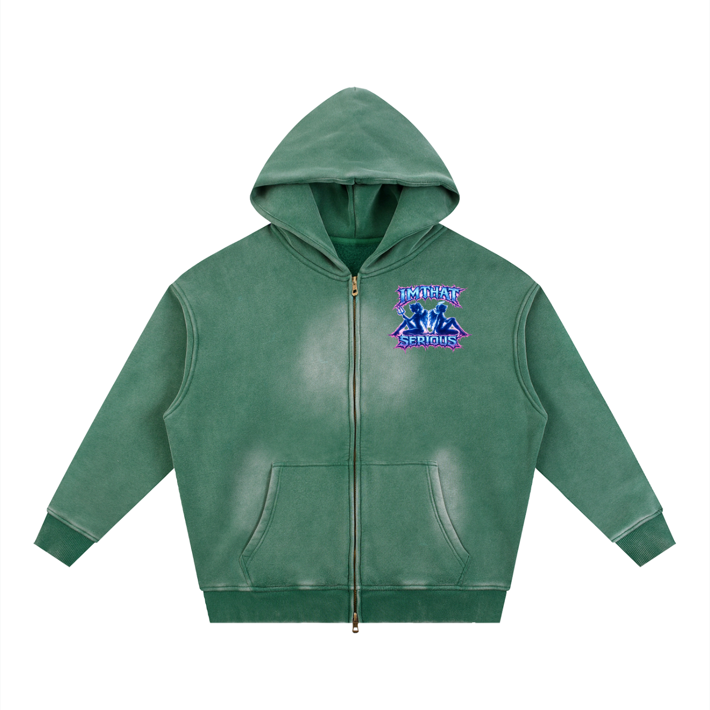 Sunfade Two-way Zipper Boxy Fleece Hoodie