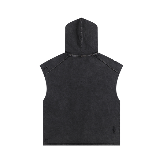 SoChaotic' Snow Washed Hooded Tank Top Fit