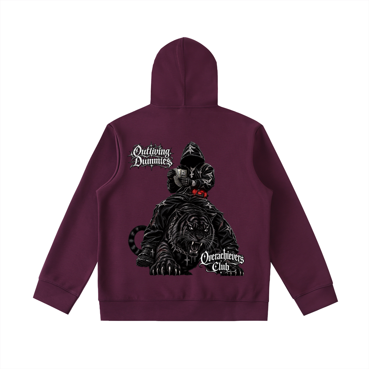 Overachievers Club' High Neck  Zip-Up Hoodie, Sweatpant & Sweatshirt Fit