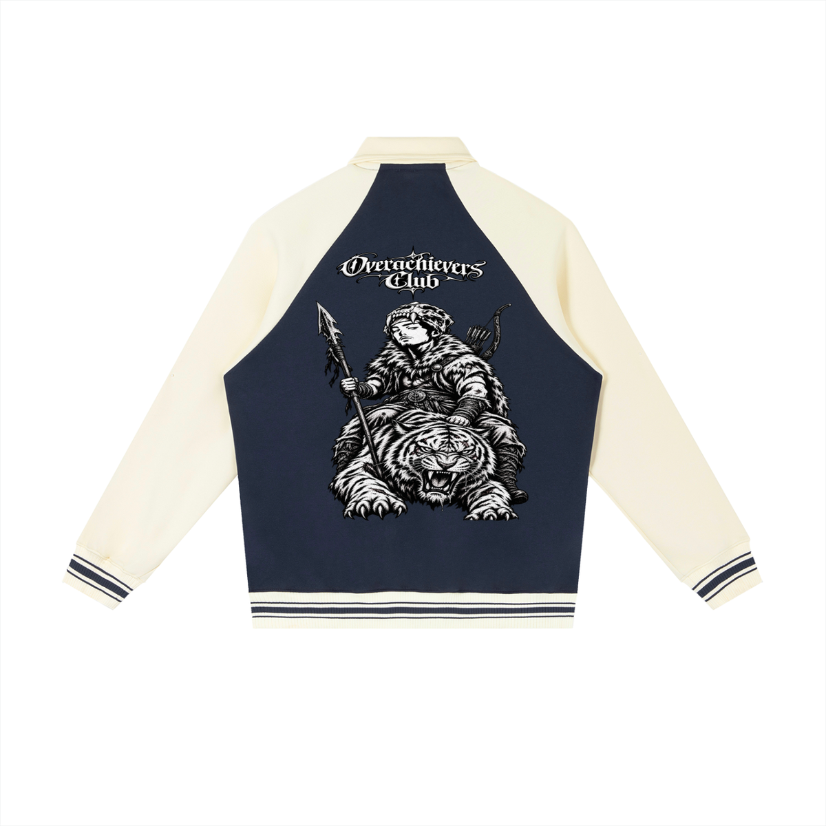 Overachievers Club' Contrast Raglan Sleeve Baseball Jacket & Sweatpant