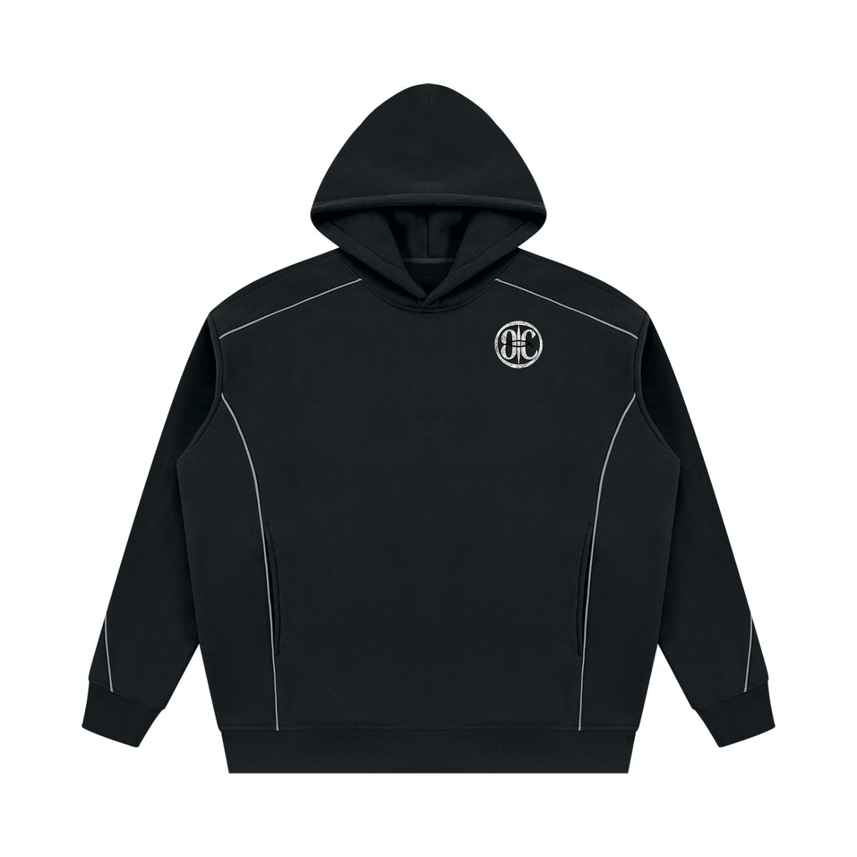 Overachievers Club' Oversized Piping Fleece Hoodie & Sweatpant