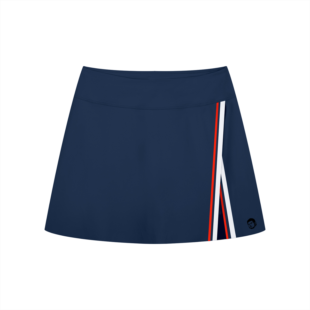 Women's A-Line Contrast Panel Slit Skirt & Polo T-Shirt