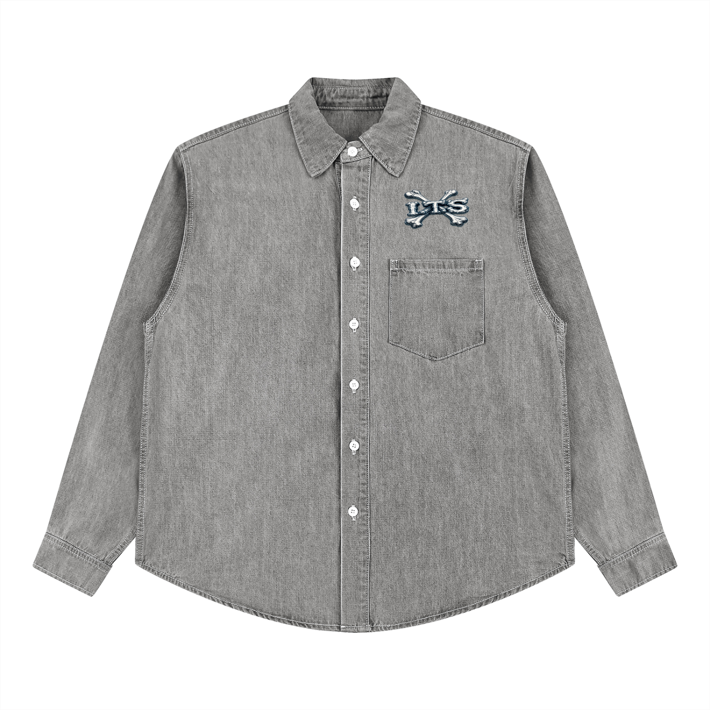 Bones' Vintage Wash Full-Zip Denim Jacket