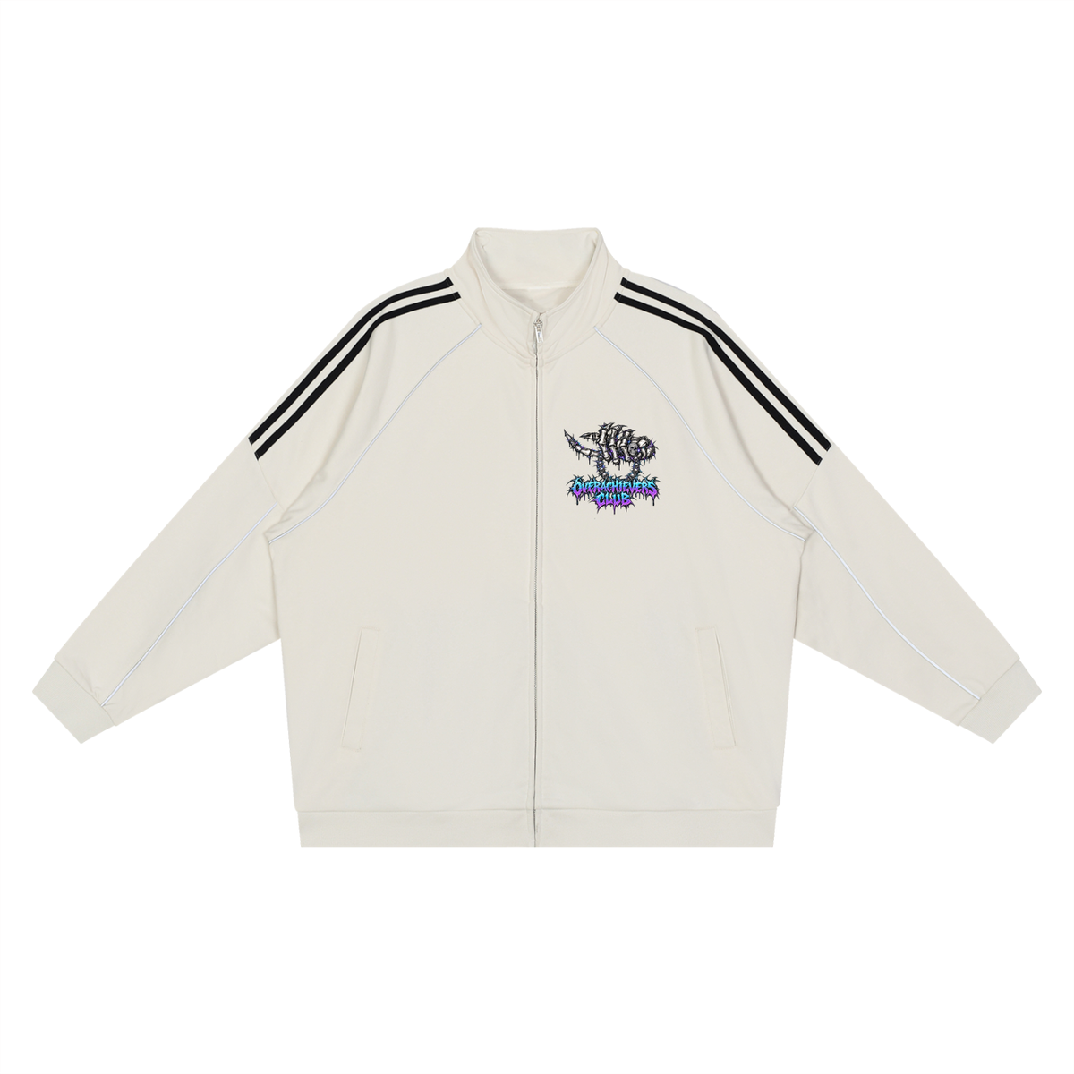 Overachievers Club' Reflection Striped Raglan Sleeve Jacket & Sweatpant