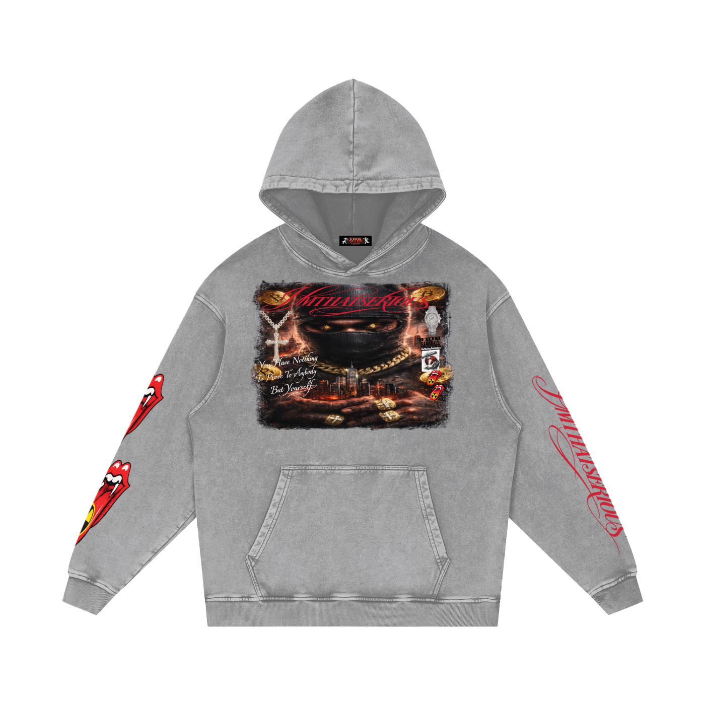 Snow Washed Loose Cotton Hoodie