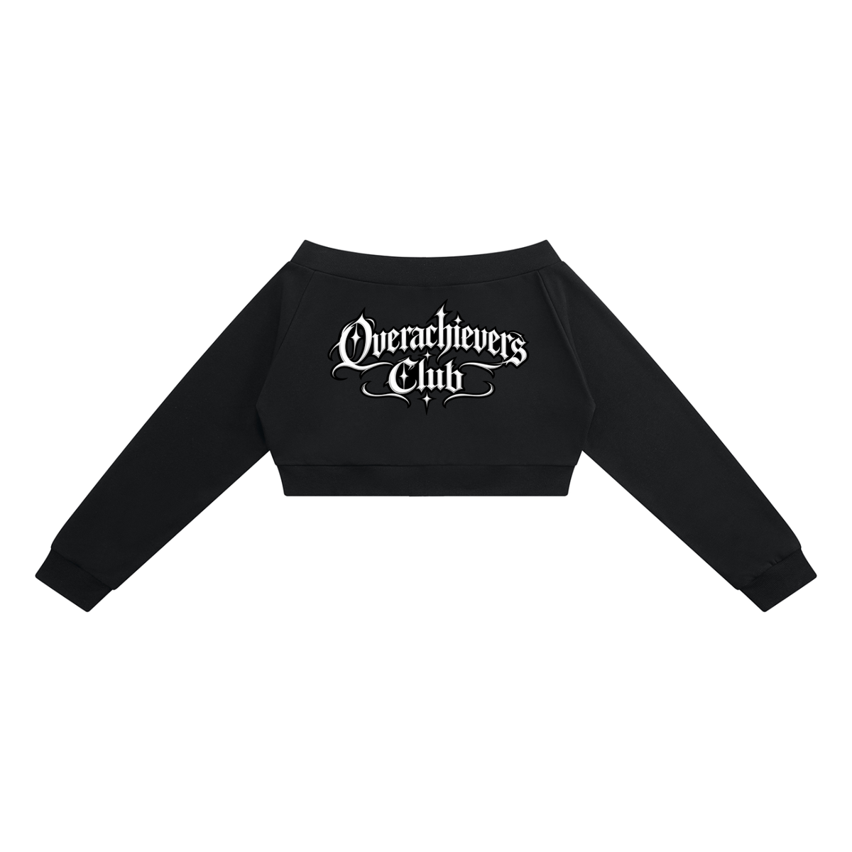 Sudadera con capucha y cremallera completa para mujer de hombros descubiertos de Overachievers Club'
