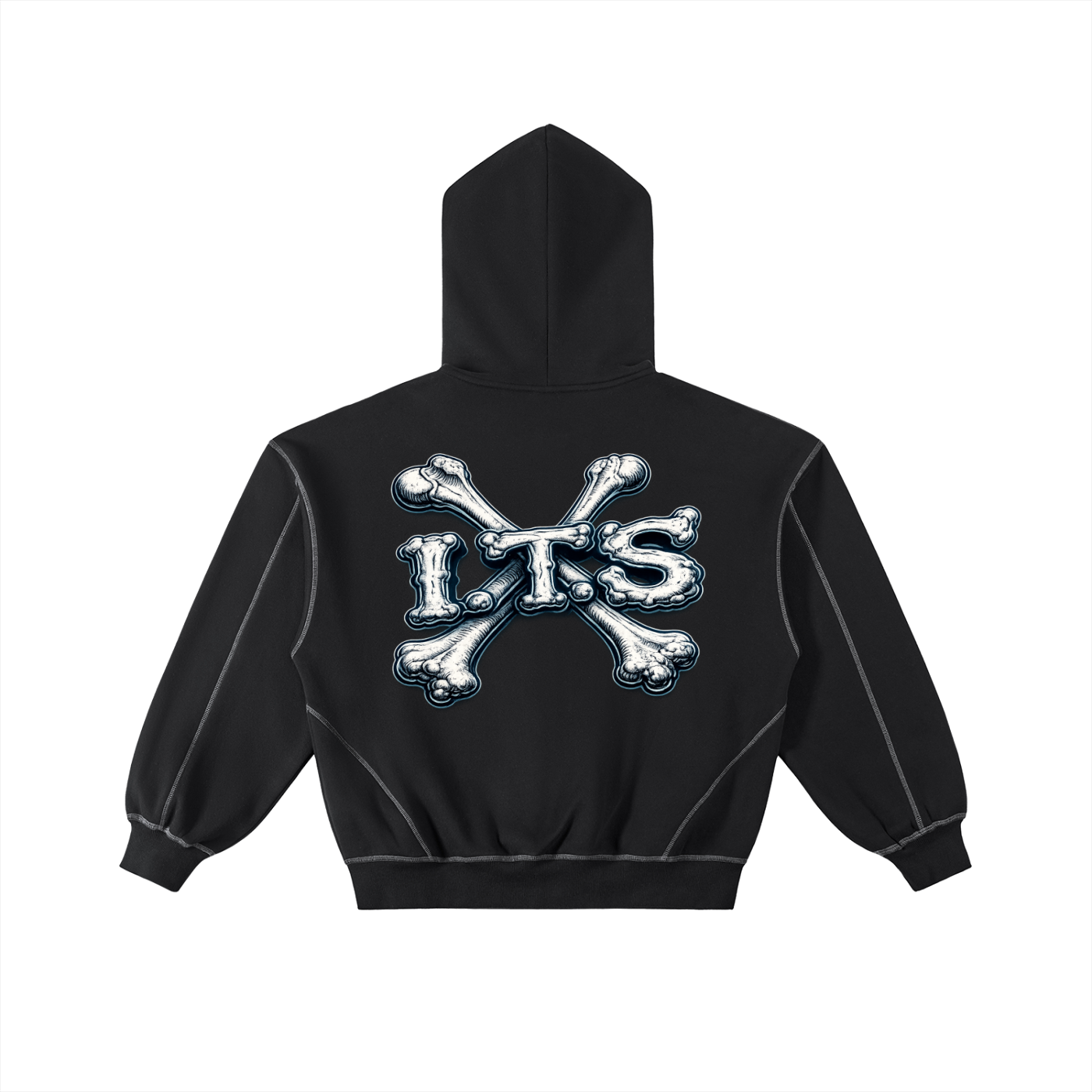Bones' Contrast-Stitched Fleece Zip Hoodie Fit