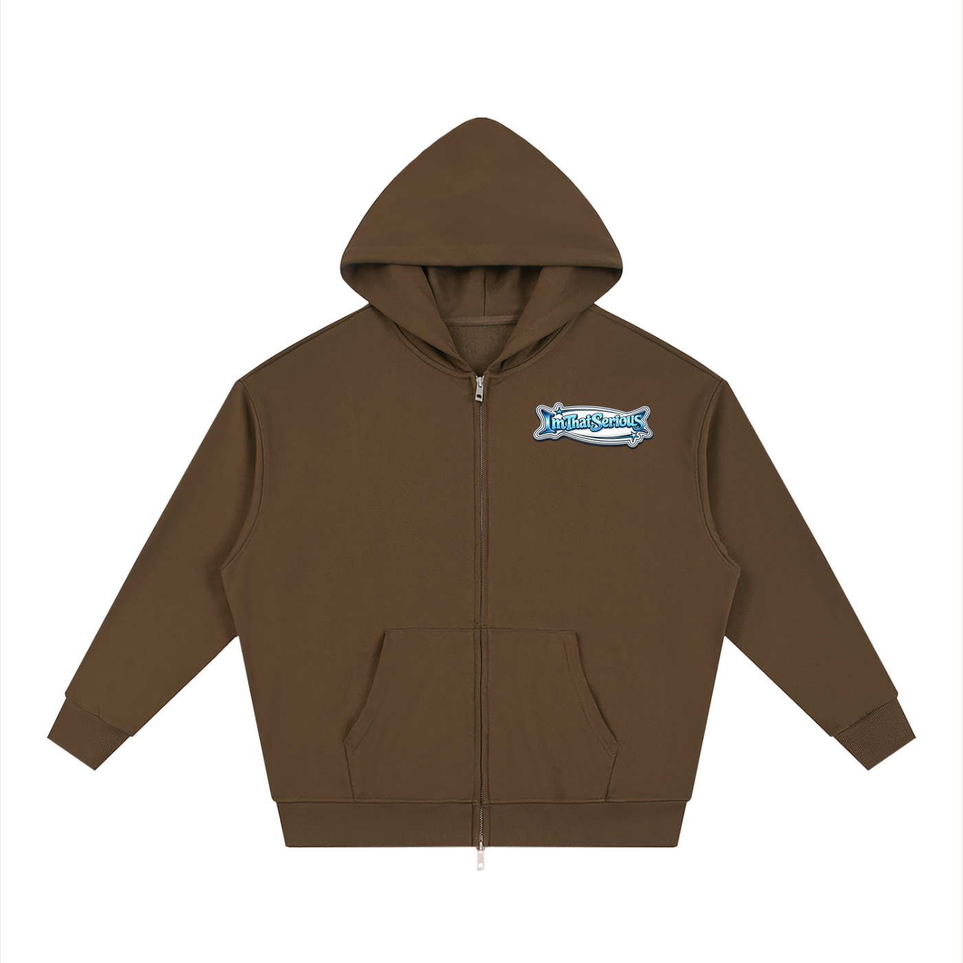 Unisex Loose Solid Full Zip Hoodie