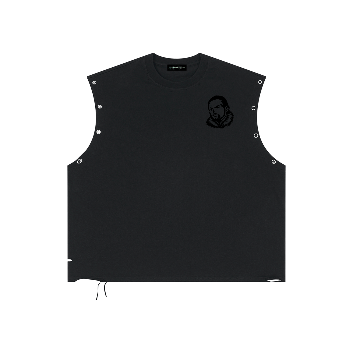 Overachievers Club' Distressed Grommet Eyelet Tank Top