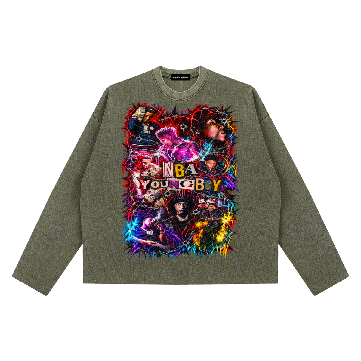 Youngboy' Vintage Wash Boxy Waffle Long Sleeve T-Shirt