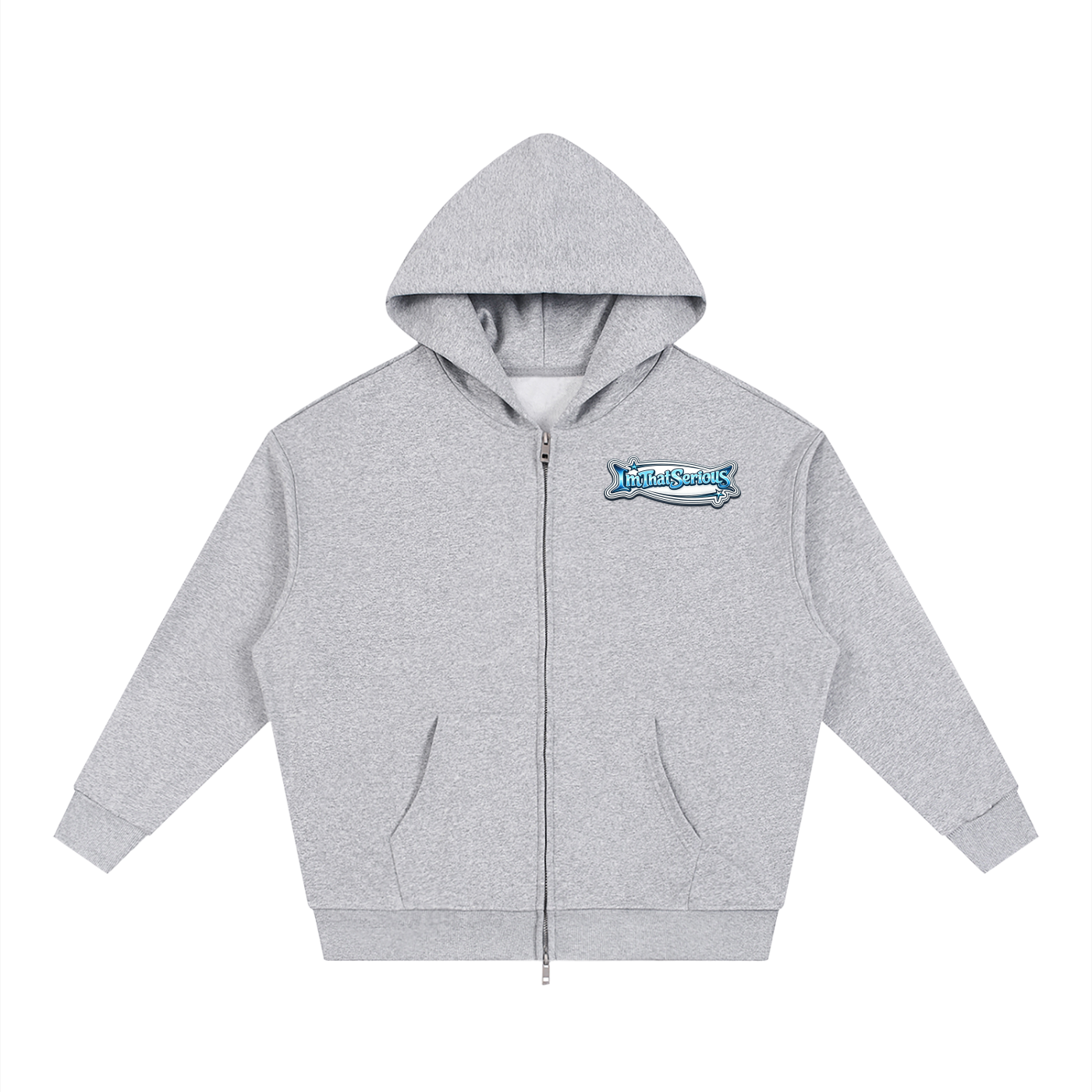 Unisex Loose Solid Full Zip Hoodie
