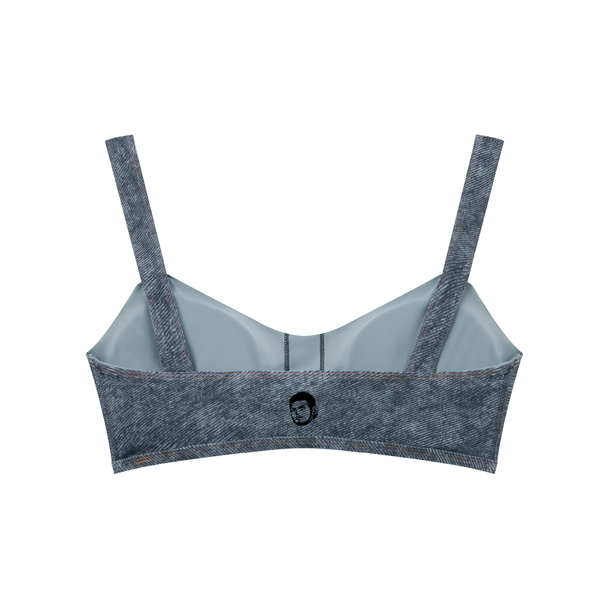Women's Faux Denim Sports Bra & Zip-Fly Leggings Fit