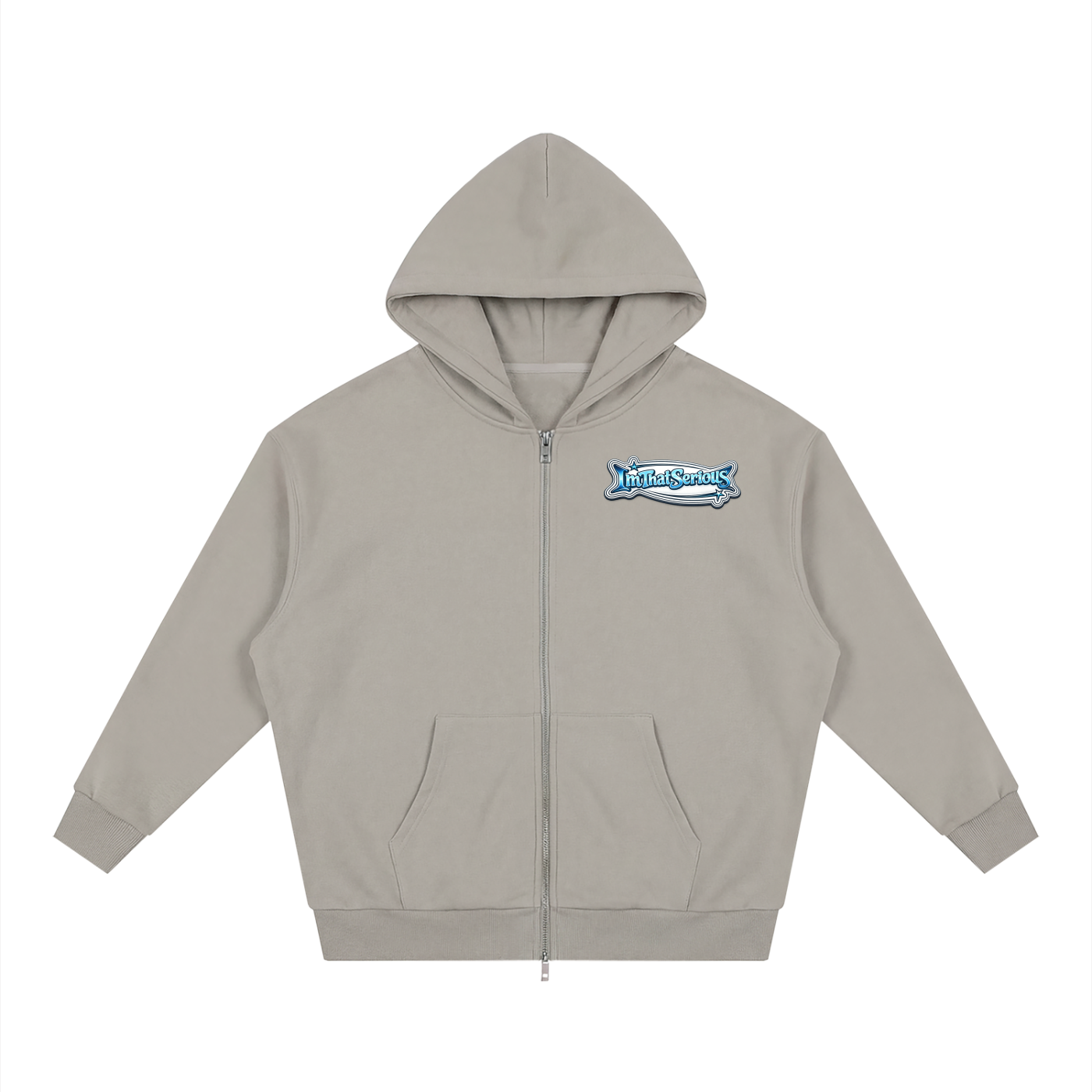 Unisex Loose Solid Full Zip Hoodie