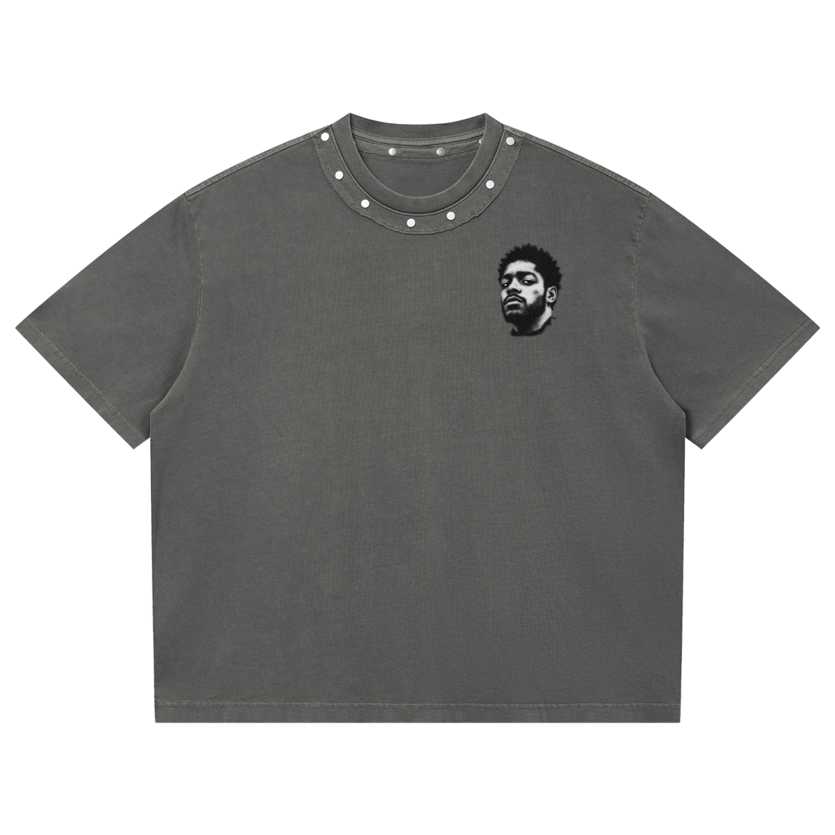 Overachievers Club' Washed Boxy Studded T-Shirt