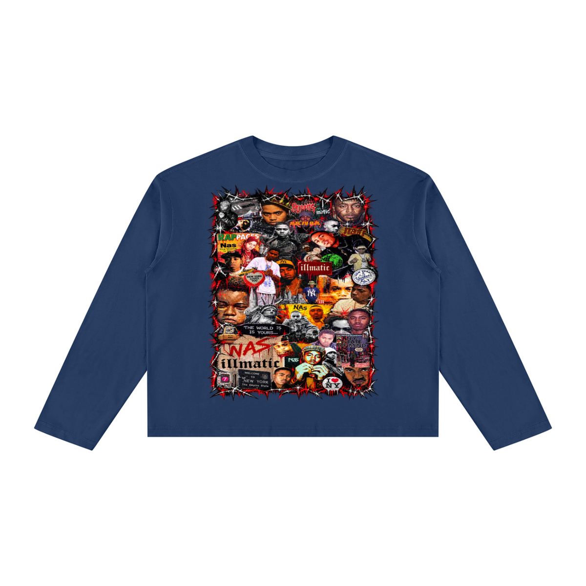 Nas' Vintage Wash Long Sleeve Boxy T-Shirt