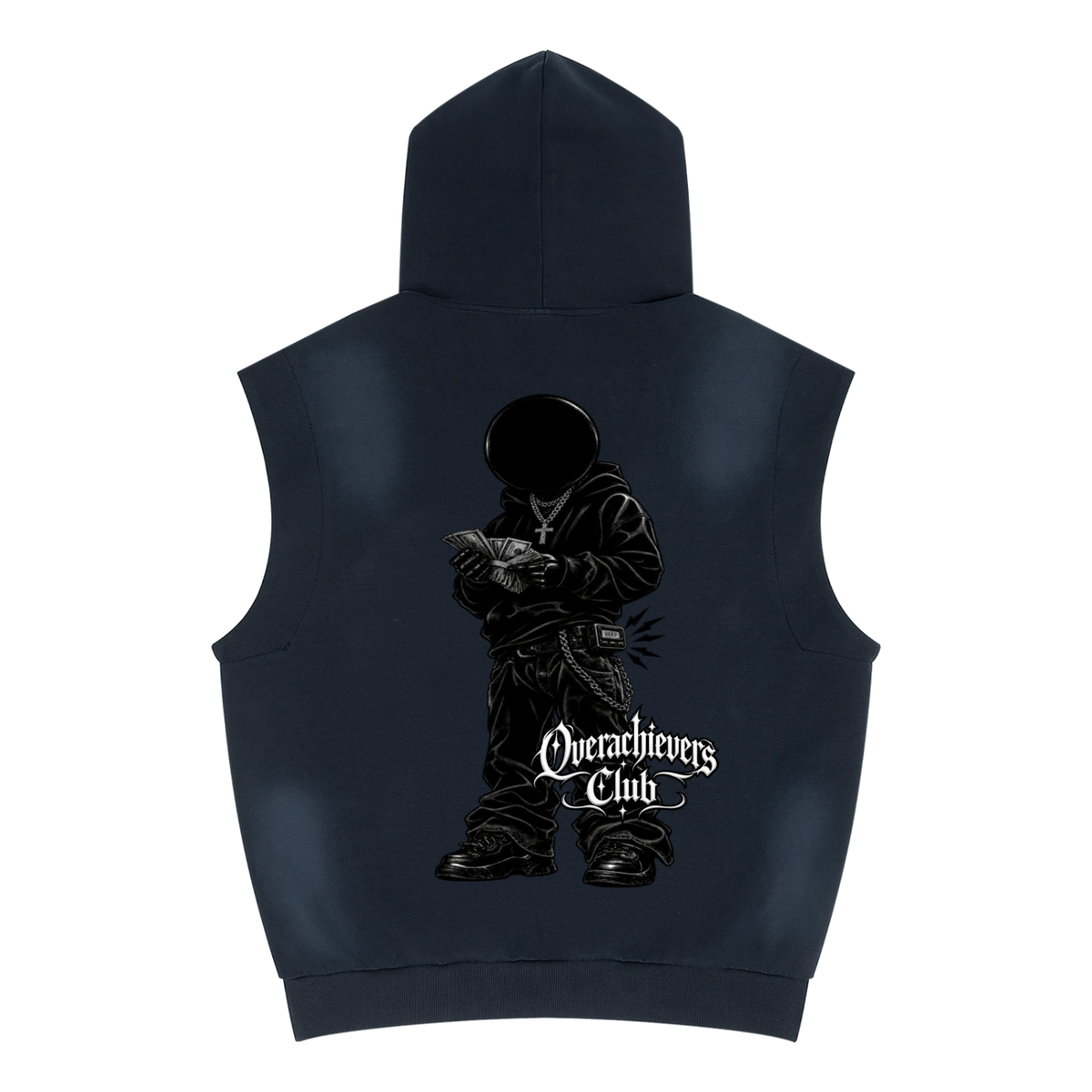 Overachievers Club' Vintage Wash Sun Fade Sleeveless Hoodie